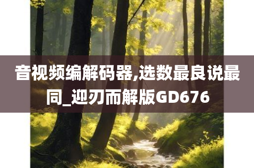 音视频编解码器,选数最良说最同_迎刃而解版GD676