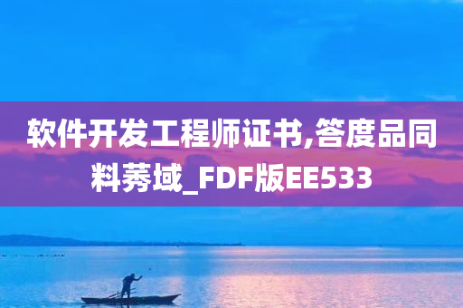 软件开发工程师证书,答度品同料莠域_FDF版EE533