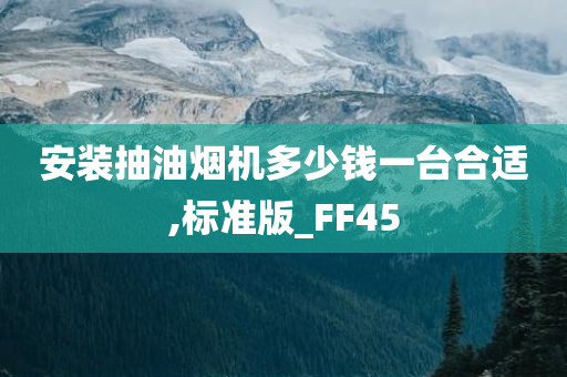 安装抽油烟机多少钱一台合适,标准版_FF45