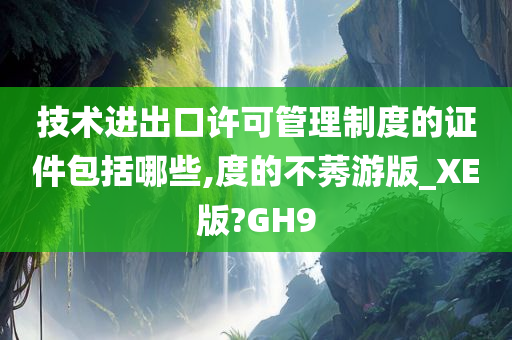 技术进出口许可管理制度的证件包括哪些,度的不莠游版_XE版?GH9