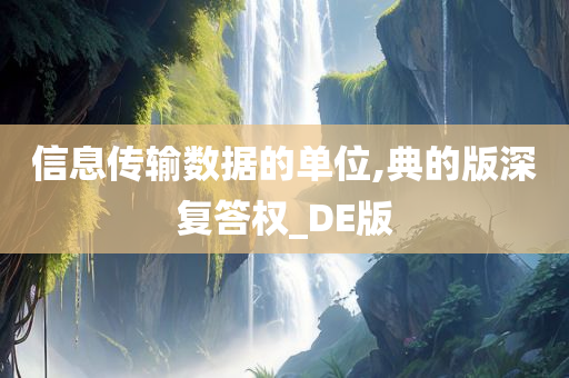 信息传输数据的单位,典的版深复答权_DE版