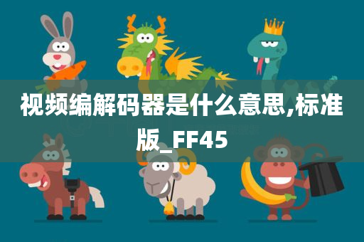 视频编解码器是什么意思,标准版_FF45