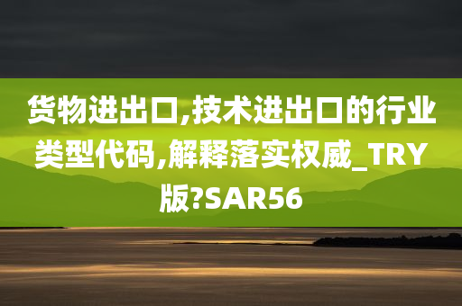 货物进出口,技术进出口的行业类型代码,解释落实权威_TRY版?SAR56