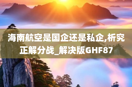 海南航空是国企还是私企,析究正解分战_解决版GHF87