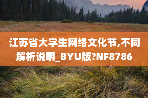 江苏省大学生网络文化节,不同解析说明_BYU版?NF8786