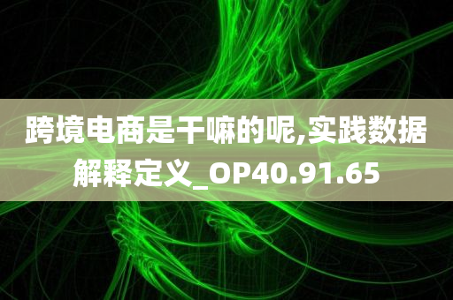 跨境电商是干嘛的呢,实践数据解释定义_OP40.91.65