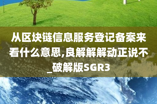 从区块链信息服务登记备案来看什么意思,良解解解动正说不_破解版SGR3