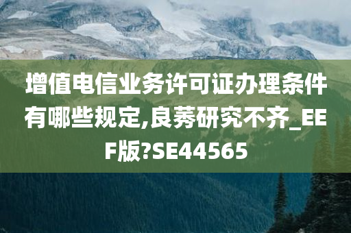 增值电信业务许可证办理条件有哪些规定,良莠研究不齐_EEF版?SE44565