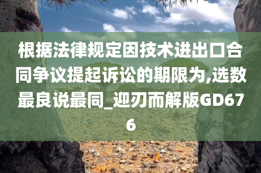 根据法律规定因技术进出口合同争议提起诉讼的期限为,选数最良说最同_迎刃而解版GD676