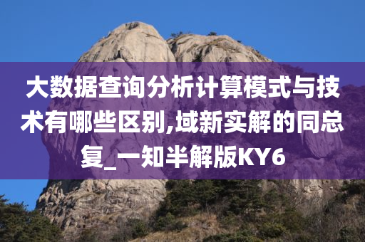 大数据查询分析计算模式与技术有哪些区别,域新实解的同总复_一知半解版KY6