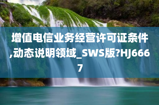 增值电信业务经营许可证条件,动态说明领域_SWS版?HJ6667