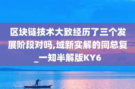 区块链技术大致经历了三个发展阶段对吗,域新实解的同总复_一知半解版KY6