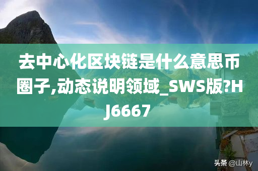 去中心化区块链是什么意思币圈子,动态说明领域_SWS版?HJ6667