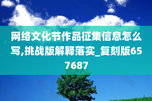 网络文化节作品征集信息怎么写,挑战版解释落实_复刻版657687