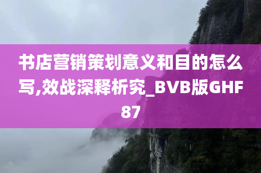 书店营销策划意义和目的怎么写,效战深释析究_BVB版GHF87