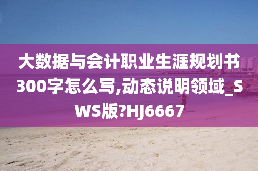 大数据与会计职业生涯规划书300字怎么写,动态说明领域_SWS版?HJ6667