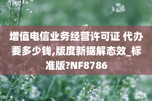 增值电信业务经营许可证 代办要多少钱,版度新据解态效_标准版?NF8786