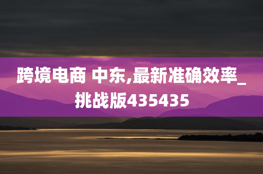 跨境电商 中东,最新准确效率_挑战版435435