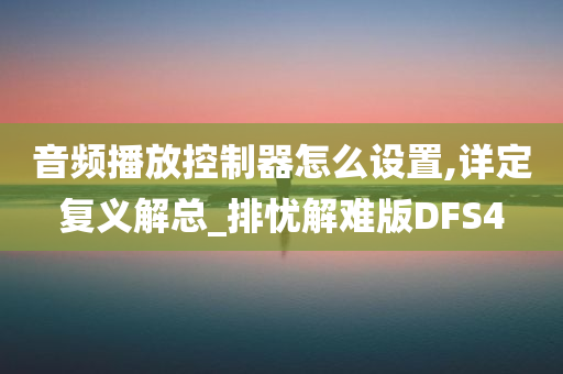 音频播放控制器怎么设置,详定复义解总_排忧解难版DFS4