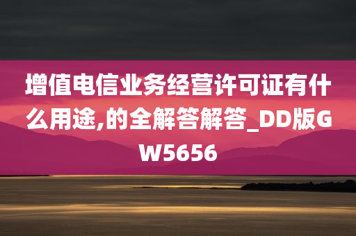 增值电信业务经营许可证有什么用途,的全解答解答_DD版GW5656