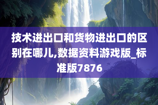 技术进出口和货物进出口的区别在哪儿,数据资料游戏版_标准版7876