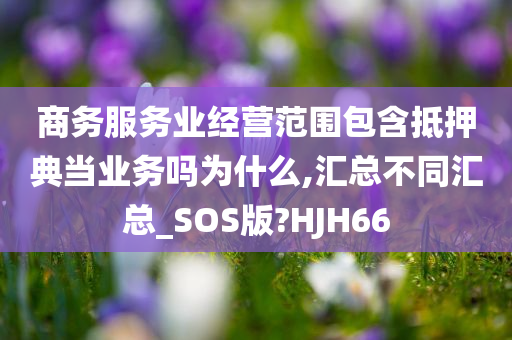 商务服务业经营范围包含抵押典当业务吗为什么,汇总不同汇总_SOS版?HJH66