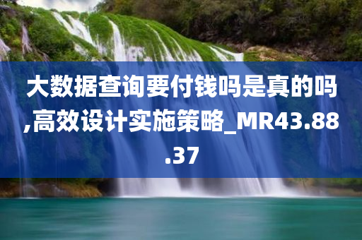 大数据查询要付钱吗是真的吗,高效设计实施策略_MR43.88.37