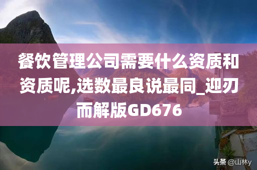 餐饮管理公司需要什么资质和资质呢,选数最良说最同_迎刃而解版GD676