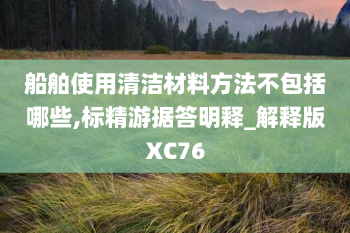 船舶使用清洁材料方法不包括哪些,标精游据答明释_解释版XC76