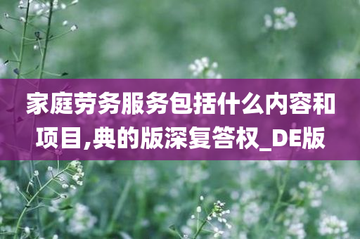 家庭劳务服务包括什么内容和项目,典的版深复答权_DE版