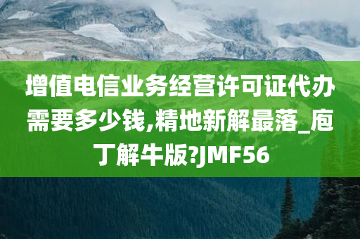 增值电信业务经营许可证代办需要多少钱,精地新解最落_庖丁解牛版?JMF56