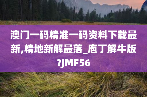 澳门一码精准一码资料下载最新,精地新解最落_庖丁解牛版?JMF56