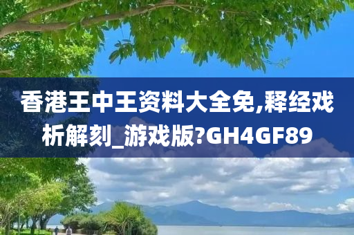 香港王中王资料大全免,释经戏析解刻_游戏版?GH4GF89