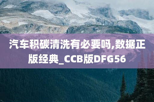 汽车积碳清洗有必要吗,数据正版经典_CCB版DFG56