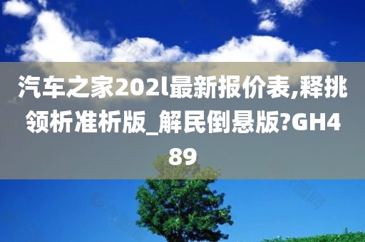 汽车之家202l最新报价表,释挑领析准析版_解民倒悬版?GH489