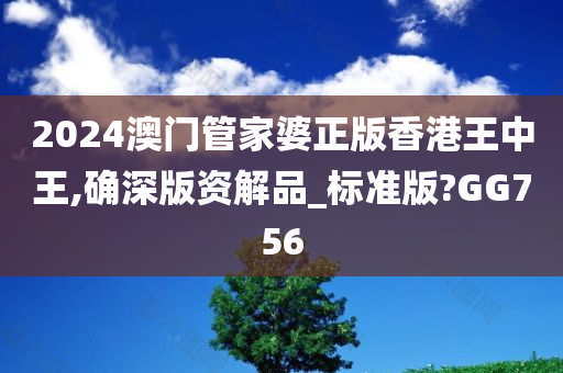 2024澳门管家婆正版香港王中王,确深版资解品_标准版?GG756