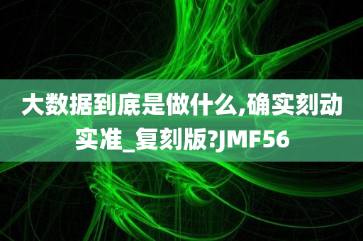 大数据到底是做什么,确实刻动实准_复刻版?JMF56