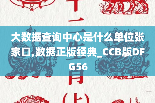 大数据查询中心是什么单位张家口,数据正版经典_CCB版DFG56