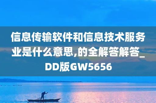 信息传输软件和信息技术服务业是什么意思,的全解答解答_DD版GW5656