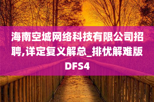 海南空城网络科技有限公司招聘,详定复义解总_排忧解难版DFS4