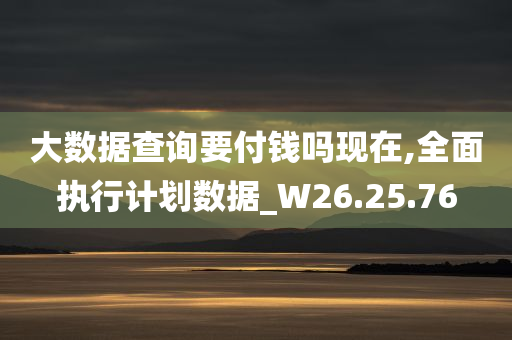 大数据查询要付钱吗现在,全面执行计划数据_W26.25.76