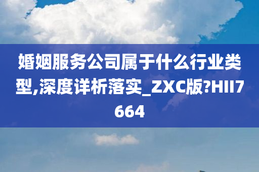 婚姻服务公司属于什么行业类型,深度详析落实_ZXC版?HII7664