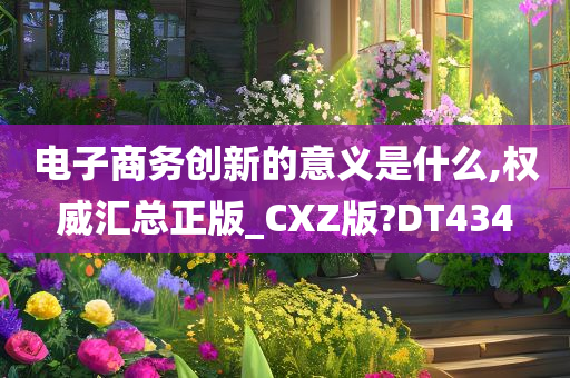 电子商务创新的意义是什么,权威汇总正版_CXZ版?DT434