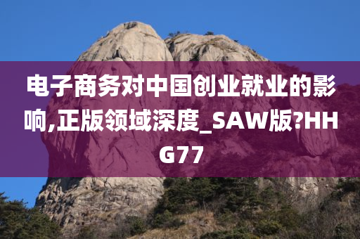 电子商务对中国创业就业的影响,正版领域深度_SAW版?HHG77