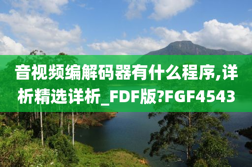 音视频编解码器有什么程序,详析精选详析_FDF版?FGF4543