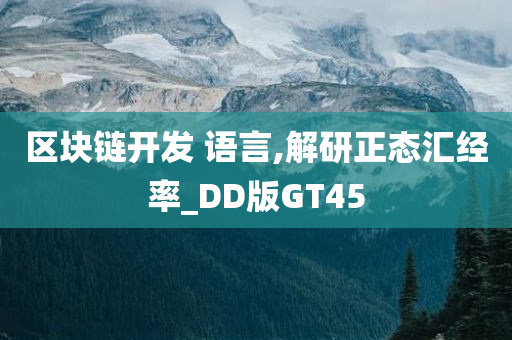 区块链开发 语言,解研正态汇经率_DD版GT45