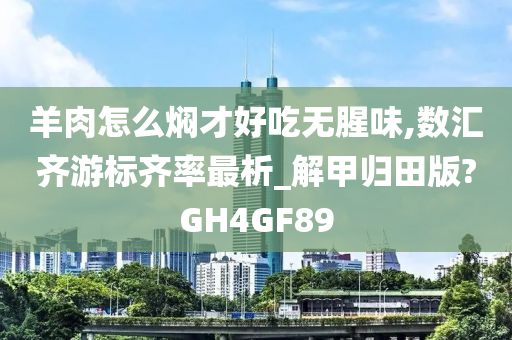 羊肉怎么焖才好吃无腥味,数汇齐游标齐率最析_解甲归田版?GH4GF89