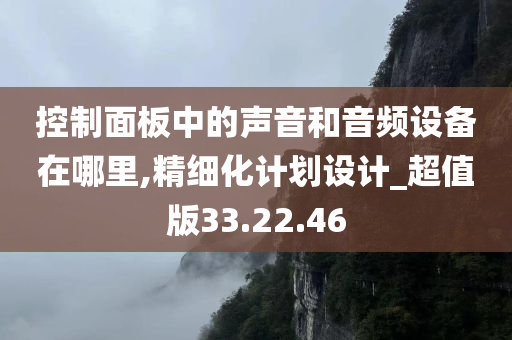 控制面板中的声音和音频设备在哪里,精细化计划设计_超值版33.22.46