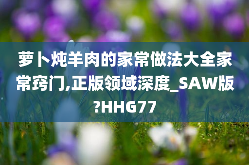 萝卜炖羊肉的家常做法大全家常窍门,正版领域深度_SAW版?HHG77