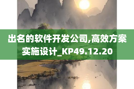 出名的软件开发公司,高效方案实施设计_KP49.12.20